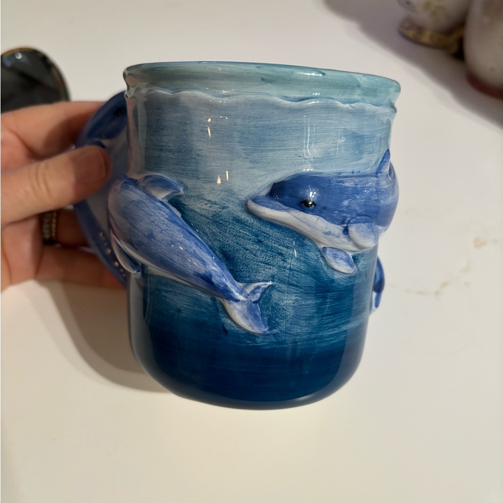 Wyland coffee mug dolphin ocean